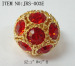 Fashion ring with colorful crystals and painting
