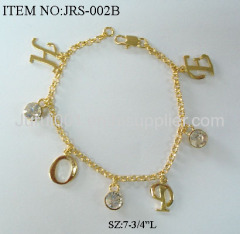 Fashion bracelet with charms and crystals