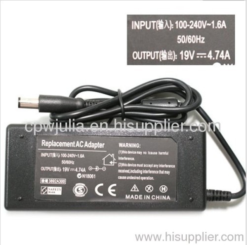 Wholesale price Replacment Laptop AC Power Adapter Charger for hp N113 19V 4.74A 7.4*5.0