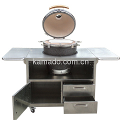 Kamado grills with stainless table