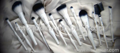 Essential 12pcs 2 tone fiber Makeup brush set with unique white handle