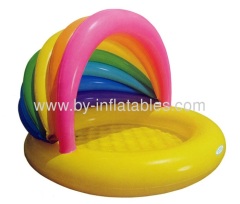 swimming pool with rainbow shape