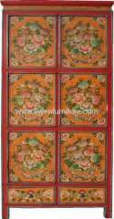 Tibetan painting antique armoire
