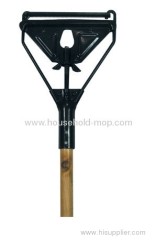 Metal Wet Mop Gripper With Wooden Handle