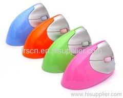 Multicolor rubber 2.4g deluxe vertical wireless mouse for laptop