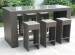 Patio PE rattan bar sets with 6chairs