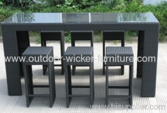 6chairs bar sets made of PE rattan suit in outdoor