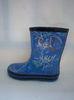 Size 21 Rubber Rain Boot Kid , Lovely Printed Blue Waterproof