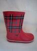 Red Rubber Rain Boot , Kid Size 3 Short 205mm Cotton Lining
