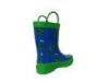 Children Rubber Rain Boot Blue Cotton Lining With Two Handle