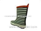 Zebra Rubber Rain Boot Children , Stripe Green Size 23 For Fishing