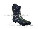 Polka Dot Rubber Rain Boot , black size 36 Ankle 3/4 inch Heel