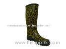 Leopard Print Rubber Rain Boot 15 In Circumference for Autumn