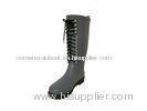 Lace Up Rubber Rain Boot Ladies , Grey Size 38 15 In Circumference