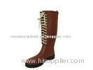 Knee Rubber Rain Boot , Brown Lace Up 3/4 Inch Heel Size 7 Stylish