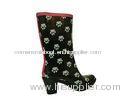 High Heel Rubber Rain Boot , Patterned Size 39 12 Inch Shaft
