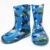 Children PVC Rain Boots , Polka Dot Blue Size 33 Eco - Friendly