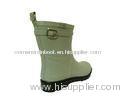 Buckle Short Rubber Rain Boots , Size 8 3/4 Inch Heel 8 Inch Shaft