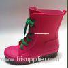 Lace Up Ankle Rain Boots , Rose Waterproof Size 8 25cm Insole