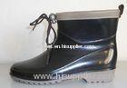 Short Stylish Ankle Rain Boots , Lace Up Black Size 6 Insole EVA