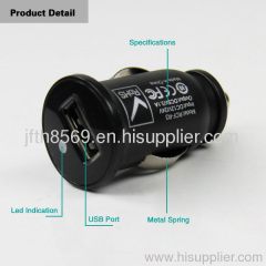 Mini car charger 3.1a output stable perfermance hot sell