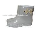 Size 38 Ankle Rain Boots , Bowknot Grey Comfortable Autumn For Fishing