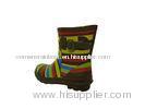 Stripe Ankle Rain Boots Size , 4 3/4 Inch Heel 13 In Circumference