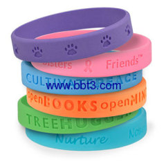 Promotional silicone bracelet with embossed logo