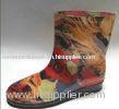 Patterned Ankle Rain Boots Womens , Stylish Waterproof Size 41