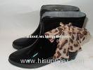 Women / Lady Ankle Rain Boots , Black Bowknot Size 39 Waterproof