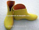 Fashion Ankle Rain Boots With Yellow Solid Color 6.3 Inch Shaft