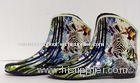 Multi-color Zebra Pattern Ankle Rain Boots For Autumn , Size 40