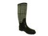 Waterproof Knee Rain Boots , 3/4 Inch Heel 15 In Circumference