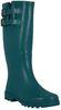 Teal Fashionable Rain Boots , Double Buckle Waterproof Size 7 Lady