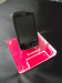 Pink acrylic smartphone display holders