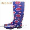 Polka Dot Knee Rain Boots , Transparent PVC Polyester Lining Size 6