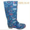 Blue Knee Rain Boots Girl , Polka Dot Patterned Insole EVA size 9