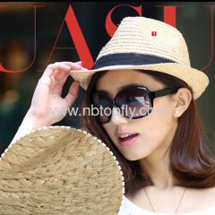 Raffia fedora hats sun protection unisex