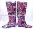 Size 7 Coloured Thigh Rain Boots , Removable Insole Boots