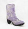 Size 6 Fashion Rain Boots Short , PVC Upper Purple Eva Insole