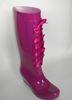 Wedge Platform High Heel Rain Boots , Pink Lace Up Size 35 Cool