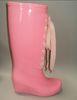 Pink High Heel Rain Boots , PVC Lace Up Wedge Eco - Friendly