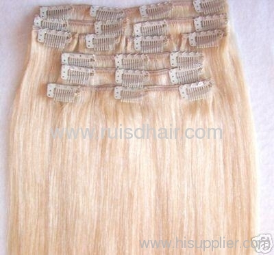 100% Brazilian hair extension with clips