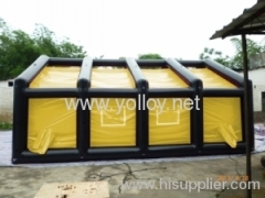 inflatable decontamination tent for emergency use