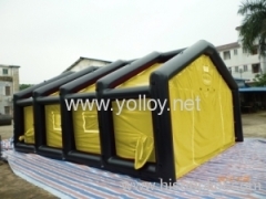 inflatable decontamination tent for emergency use