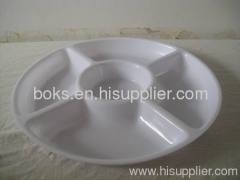 durable white plastic divided candy plates