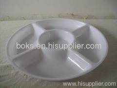 white plastic divided candy plates