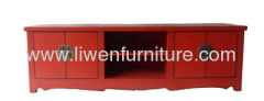 Antique Tv cabinet red