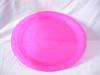 pink round plastic candy plates