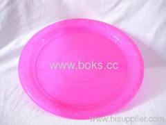 pink cheap round plastic candy plates